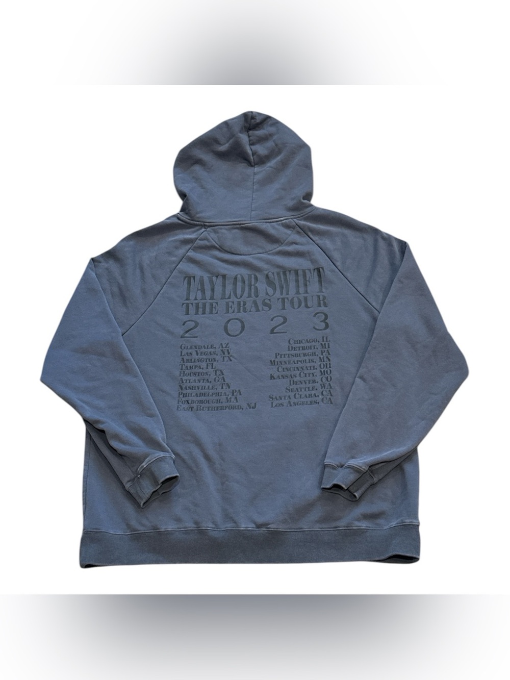 Taylor Swift 2023 THE ERAS TOUR Gray Pullover Hoodie Sweatshirt Womens XL